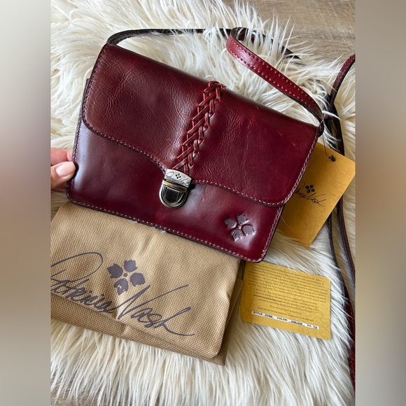 Patricia Nash Ariella Tooled Oxblood Red Crossbody Purse...